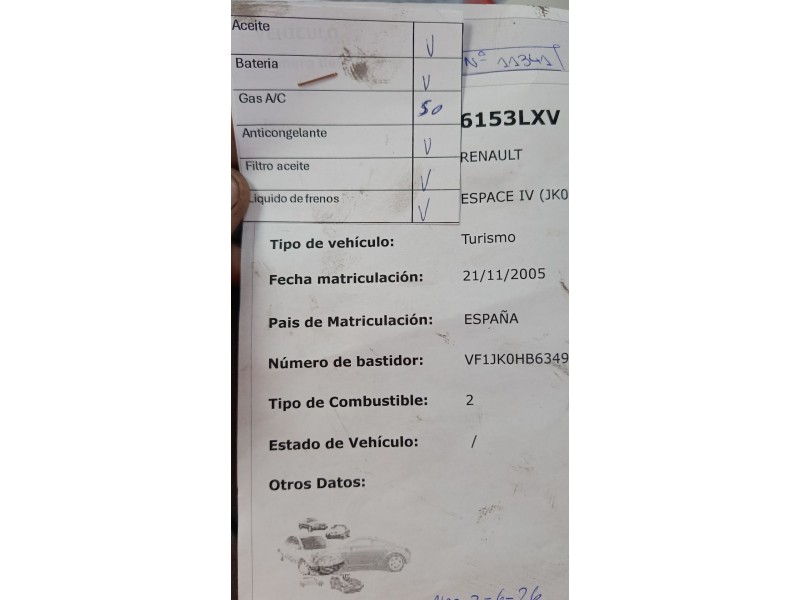renault espace iv (jk0/1_) del año 2005