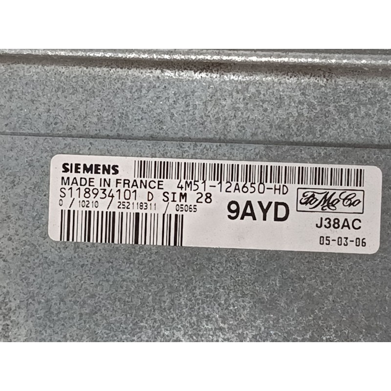 Recambio de centralita motor uce para ford focus ii sedán (db_, fch, dh) 1.6 referencia OEM IAM 4M5112A650HD S118934101D 