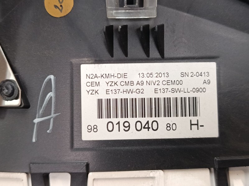 Recambio de cuadro instrumentos para peugeot 208 i (ca_, cc_) 1.4 hdi referencia OEM IAM 9801904080  