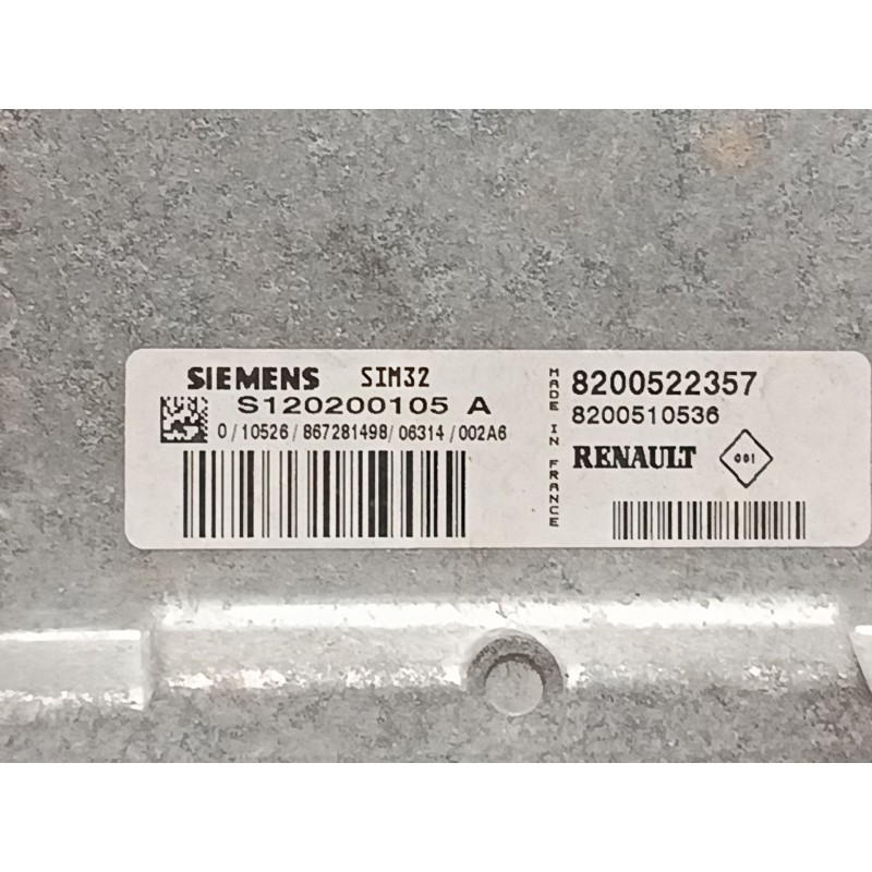 Recambio de centralita motor uce para renault clio iii (br0/1, cr0/1) 1.2 16v (br02, br0j, br11, cr02, cr0j, cr11) referencia OE