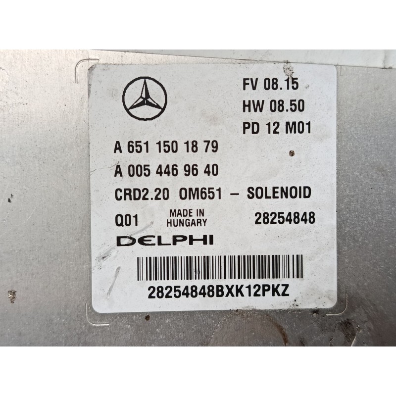 Recambio de centralita motor uce para mercedes-benz vito / mixto furgoneta (w639) 110 cdi (639.601, 639.603, 639.605) referencia