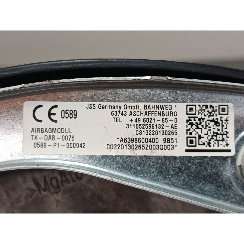 Recambio de airbag volante para mercedes-benz vito / mixto furgoneta (w639) 110 cdi (639.601, 639.603, 639.605) referencia OEM I