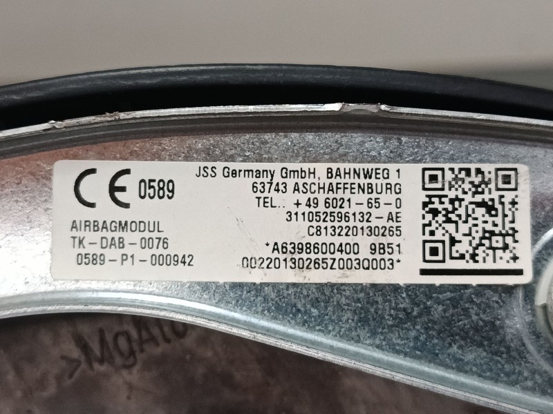 Recambio de airbag volante para mercedes-benz vito / mixto furgoneta (w639) 110 cdi (639.601, 639.603, 639.605) referencia OEM I