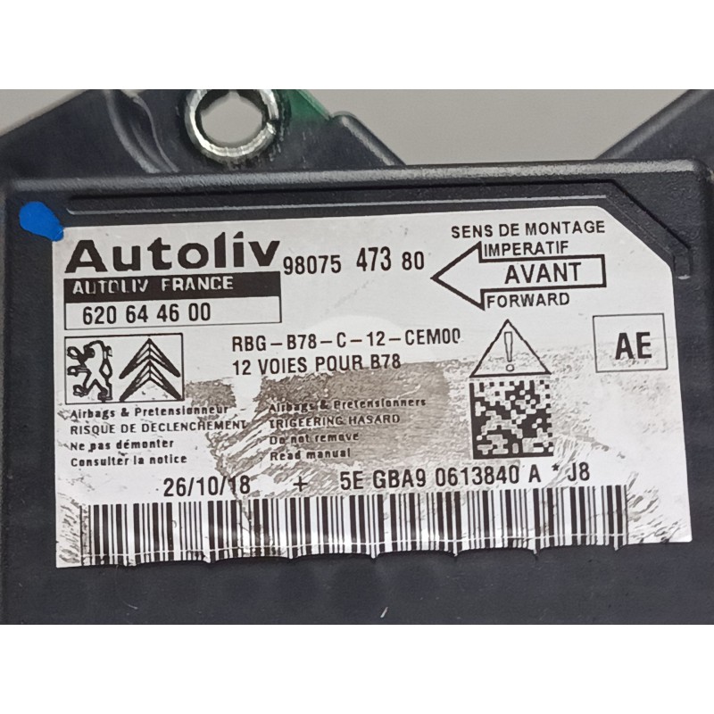 Recambio de centralita airbag para citroën grand c4 spacetourer (3a_, 3e_) 2.0 bluehdi 160 referencia OEM IAM 620644600  