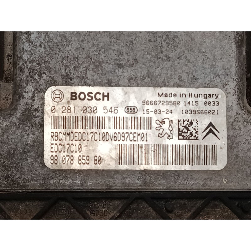 Recambio de centralita motor uce para fiat scudo furgoneta (270_, 272_) 1.6 d multijet referencia OEM IAM 9807885980 0281030546 