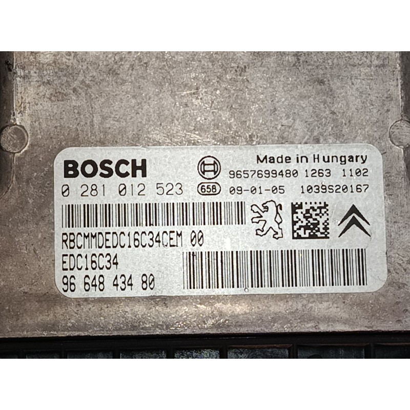 Recambio de centralita motor uce para citroën c3 i (fc_, fn_) 1.4 hdi referencia OEM IAM 9664843480 9657699480 0281012523