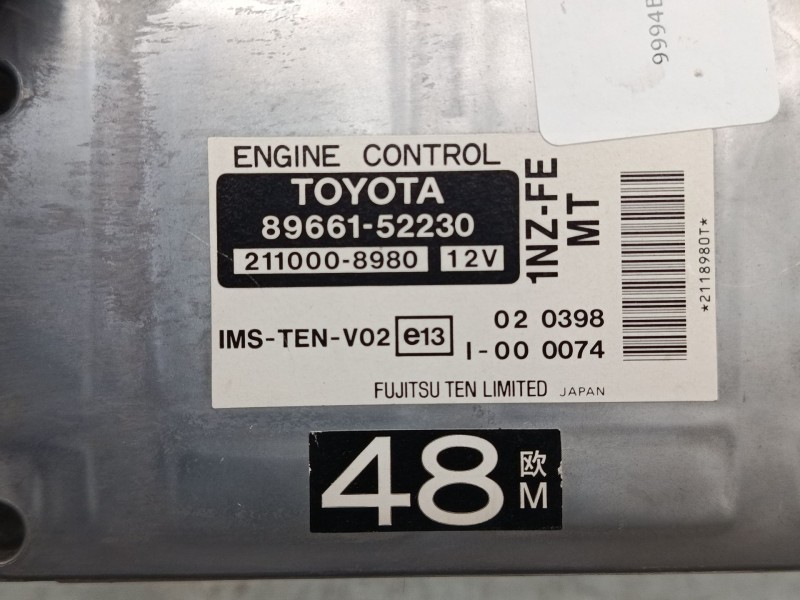 Recambio de centralita motor uce para toyota yaris (_p1_) 1.5 (ncp13_) referencia OEM IAM 8966152230 2110008980 