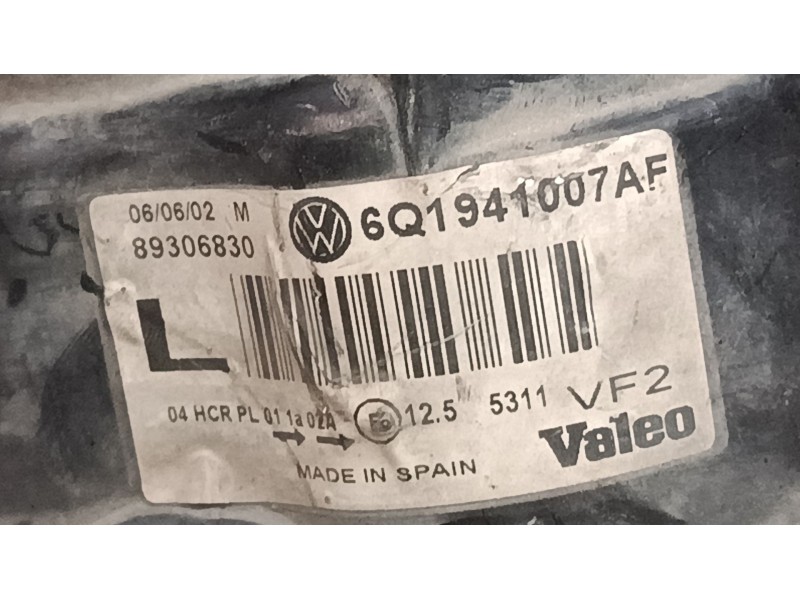 Recambio de faro izquierdo para volkswagen polo iv (9n_, 9a_) 1.2 12v referencia OEM IAM 6Q1941007AF  