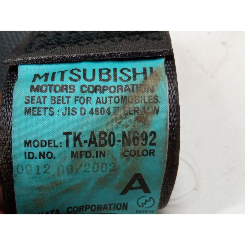 Recambio de cinturon seguridad trasero izquierdo para mitsubishi outlander i (cu_w) 2.4 4wd (cu5w) referencia OEM IAM TKAB0N692 