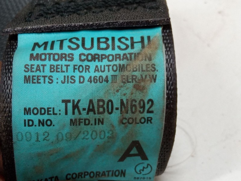 Recambio de cinturon seguridad trasero izquierdo para mitsubishi outlander i (cu_w) 2.4 4wd (cu5w) referencia OEM IAM TKAB0N692 
