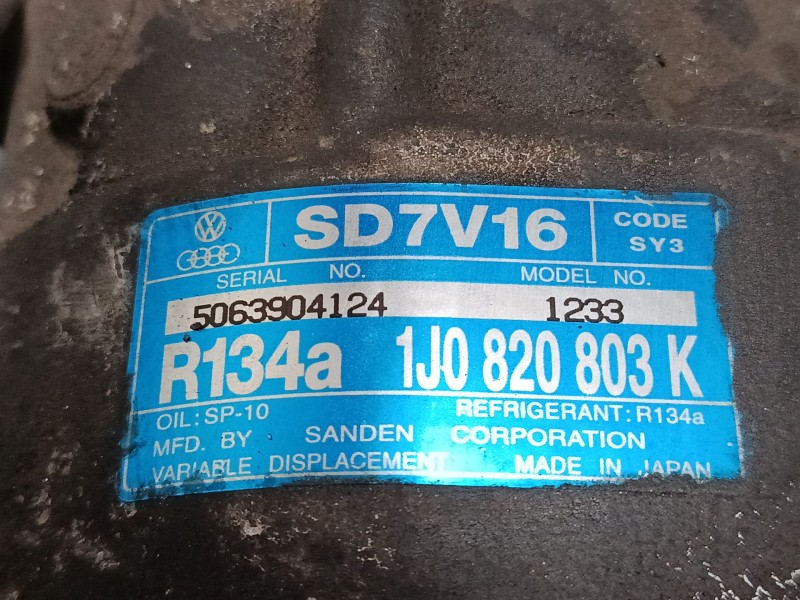 Recambio de compresor a/a para audi a3 (8l1) 1.9 tdi referencia OEM IAM 1J0820803K  