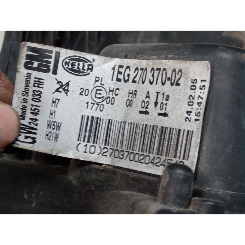 Recambio de faro derecho para opel astra h station wagon (a04) 1.7 cdti (l35) referencia OEM IAM 1EG27037002  