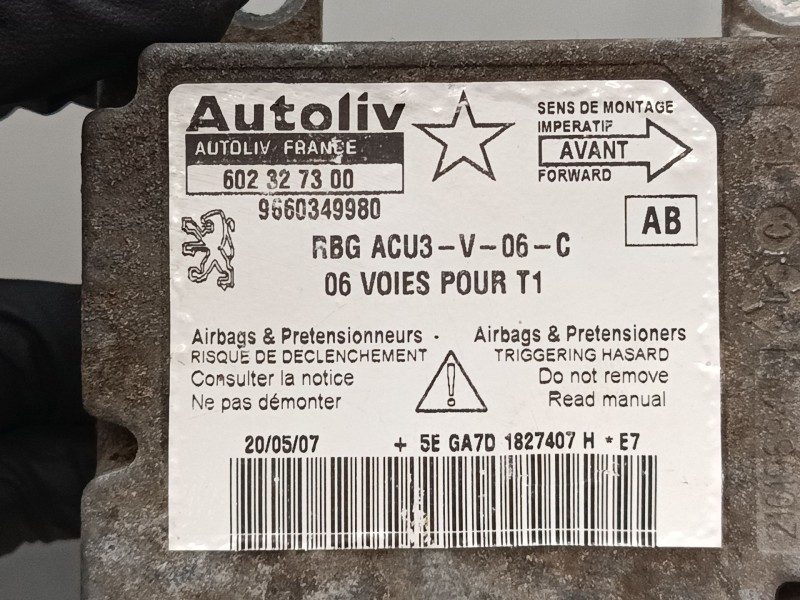 Recambio de centralita airbag para peugeot 206 hatchback (2a/c) 1.4 hdi eco 70 referencia OEM IAM 9660349980  