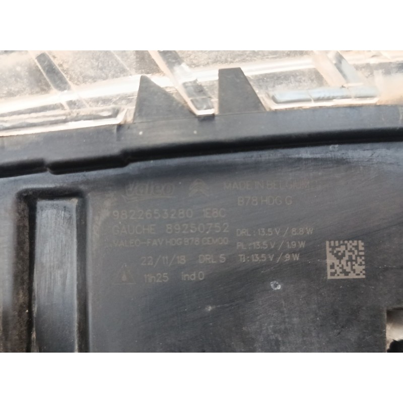 Recambio de faro luz diurna izquierdo para citroën grand c4 spacetourer (3a_, 3e_) 2.0 bluehdi 160 referencia OEM IAM 9822653280