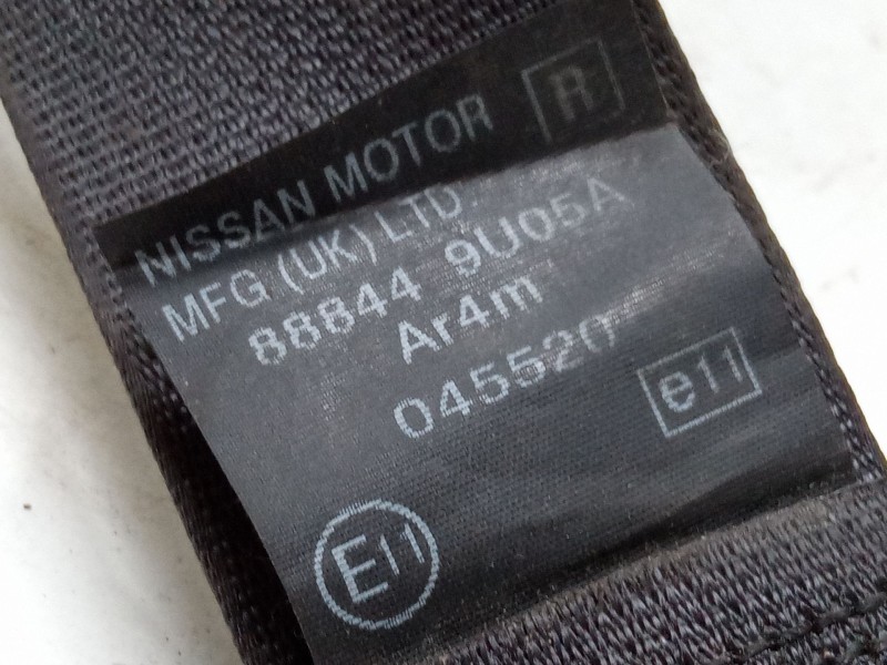 Recambio de cinturon seguridad trasero derecho para nissan note (e11, ne11) 1.4 referencia OEM IAM 888449U05A  