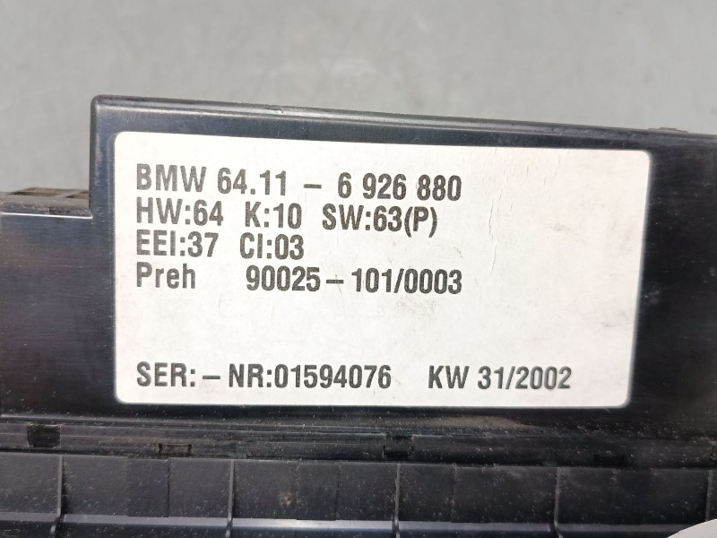 Recambio de mando climatizador para bmw x5 (e53) 3.0 d referencia OEM IAM 64116926880 900251010003 