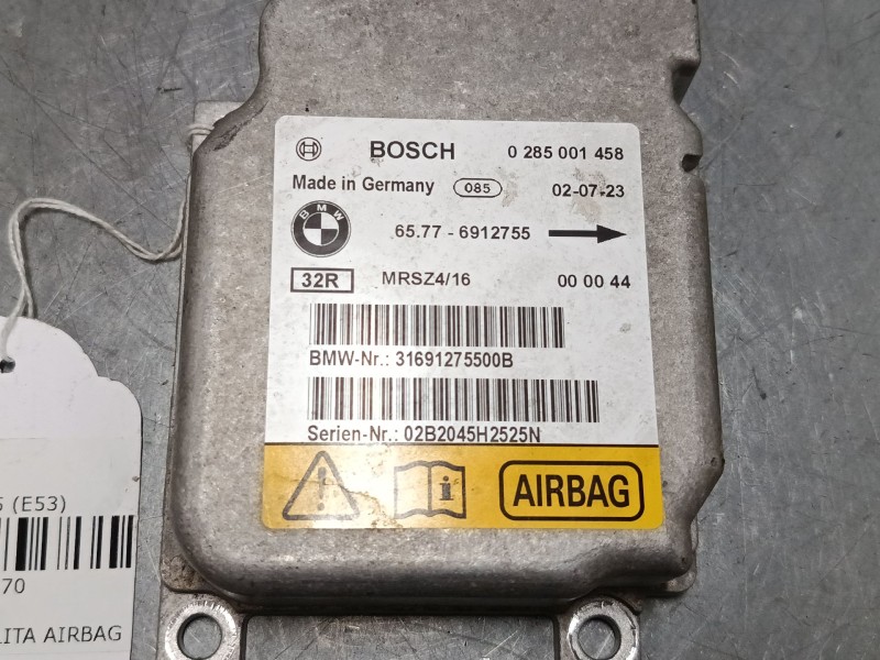 Recambio de centralita airbag para bmw x5 (e53) 3.0 d referencia OEM IAM 65776912755 0285001458 