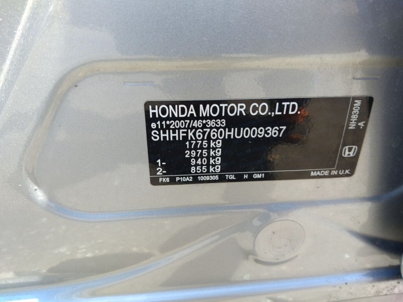 honda civic x hatchback (fc_, fk_) del año 2017