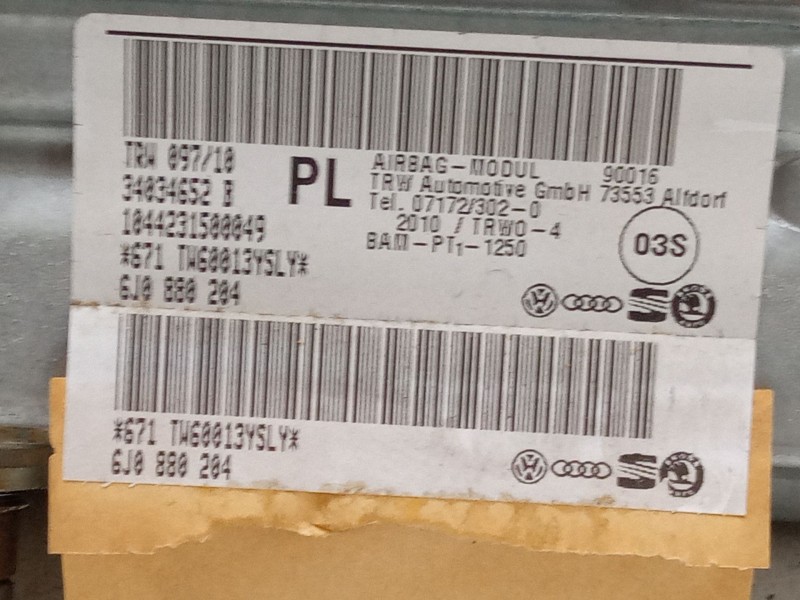 Recambio de airbag salpicadero para seat ibiza iv sc (6j1, 6p5) 1.2 referencia OEM IAM 6J0880204  