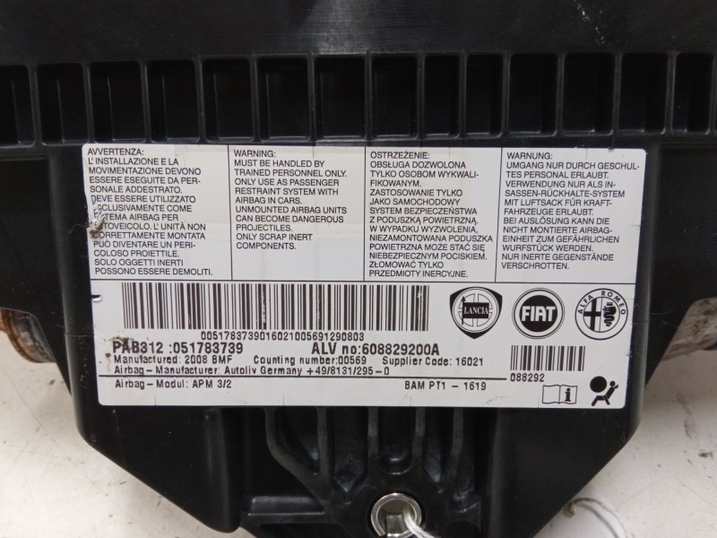 Recambio de airbag salpicadero para fiat 500 c (312_) 1.2 (312cxa1a, 312axa1a) referencia OEM IAM 608829200A  