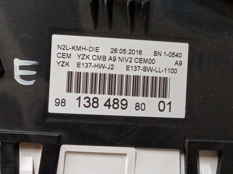 Recambio de cuadro instrumentos para peugeot 208 i (ca_, cc_) 1.6 hdi / bluehdi 75 referencia OEM IAM   