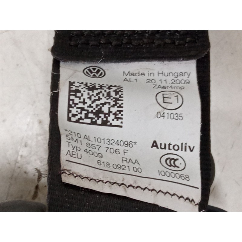 Recambio de cinturon seguridad delantero derecho para volkswagen golf plus v (5m1, 521) 1.4 tsi referencia OEM IAM   