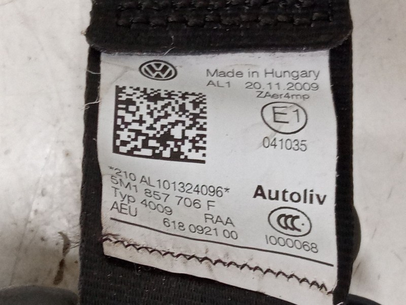 Recambio de cinturon seguridad delantero derecho para volkswagen golf plus v (5m1, 521) 1.4 tsi referencia OEM IAM   