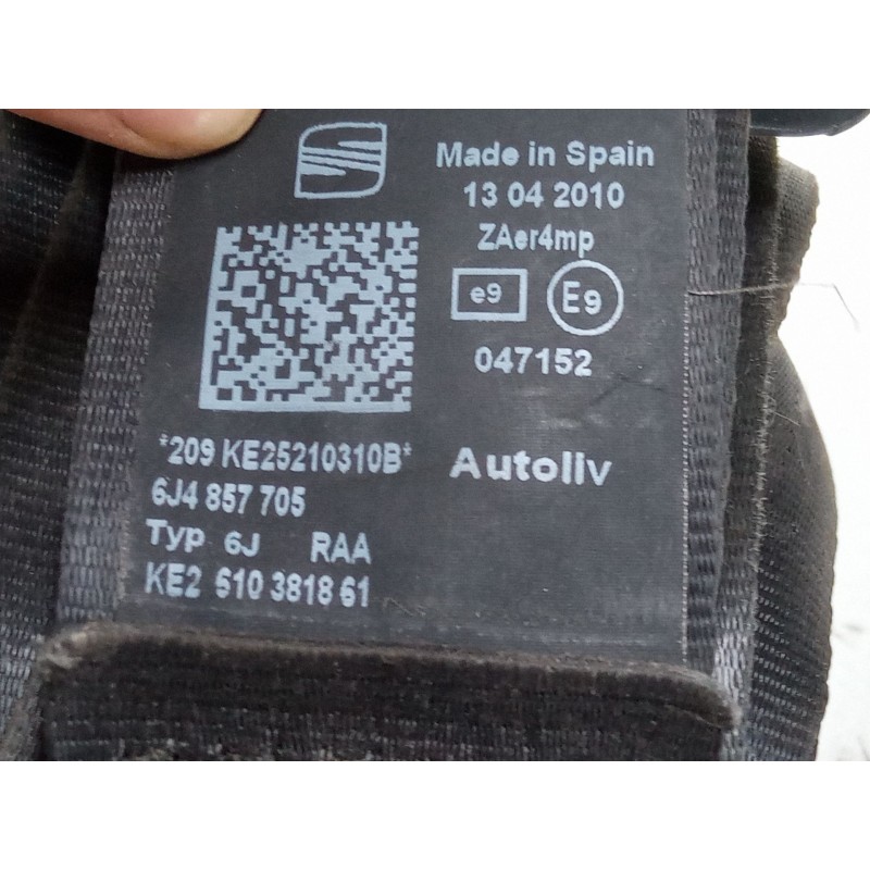 Recambio de cinturon seguridad delantero izquierdo para seat ibiza iv sc (6j1, 6p5) 1.2 referencia OEM IAM   