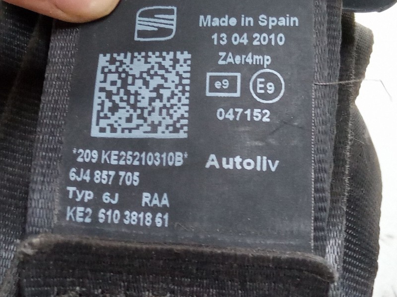 Recambio de cinturon seguridad delantero izquierdo para seat ibiza iv sc (6j1, 6p5) 1.2 referencia OEM IAM   