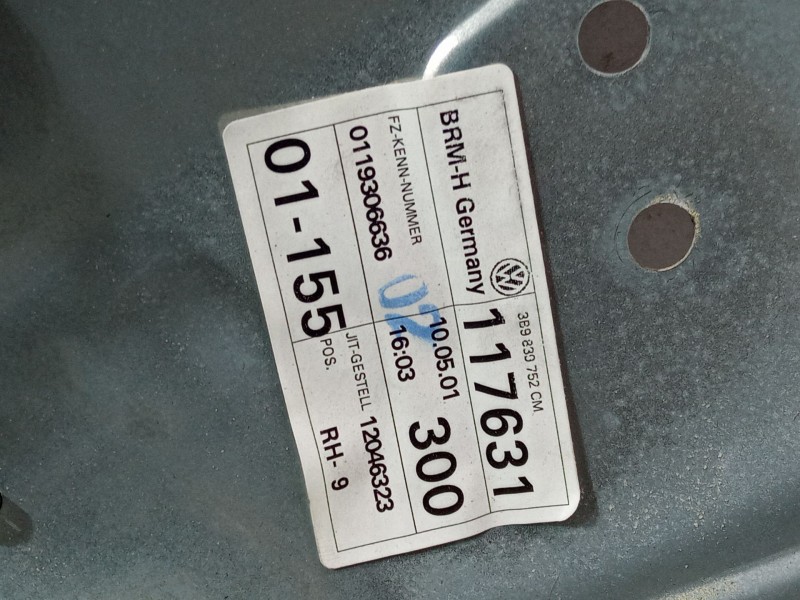Recambio de elevalunas electrico trasero derecho para volkswagen passat b5 variant (3b5) 1.8 t referencia OEM IAM 3B9839752  