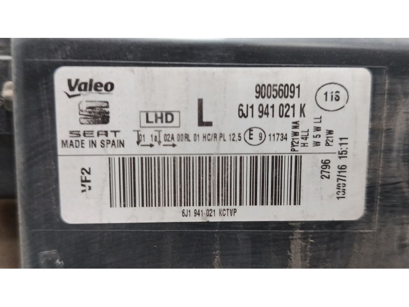 Recambio de faro izquierdo para seat ibiza iv (6j5, 6p1) 1.4 tdi referencia OEM IAM 6J1941021K  