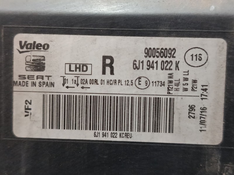 Recambio de faro derecho para seat ibiza iv (6j5, 6p1) 1.4 tdi referencia OEM IAM 6J1941022K  