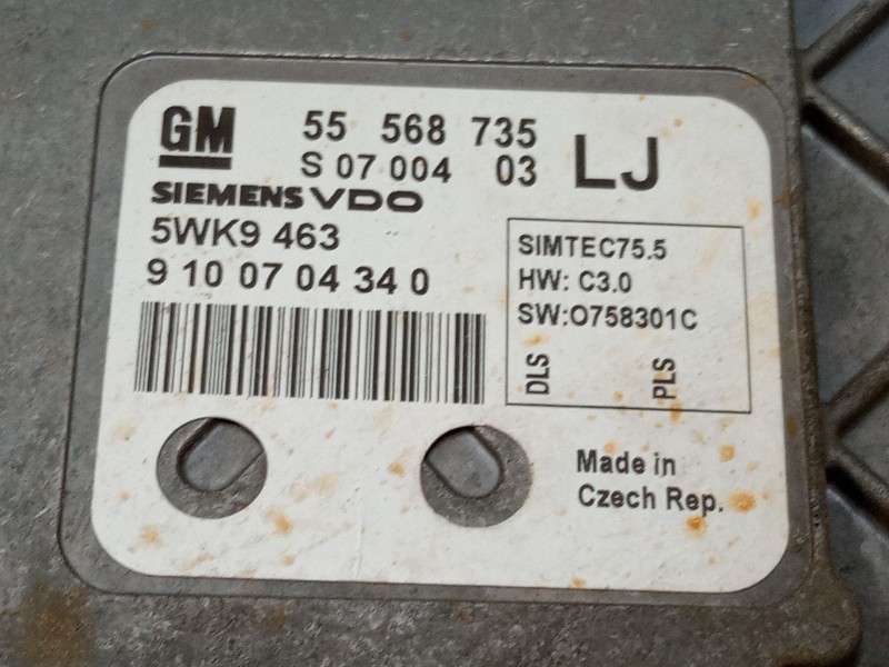 Recambio de centralita motor uce para opel astra h classic hatchback (a04) 1.6 (l48) referencia OEM IAM 55568735 9100704340 