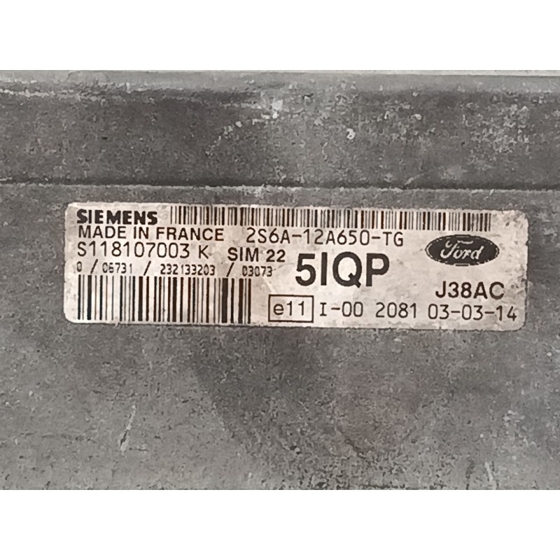 Recambio de centralita motor uce para ford fusion (ju_) 1.6 referencia OEM IAM S118107003K 2S6A12A650TG J38AC