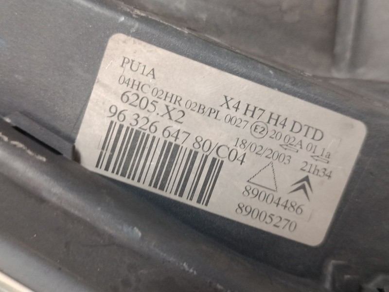 Recambio de faro derecho para citroën c5 i (dc_) 1.8 16v (dc6fzb, dc6fze) referencia OEM IAM   