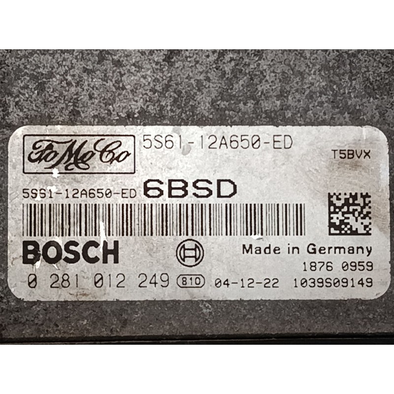 Recambio de centralita motor uce para ford fusion (ju_) 1.6 tdci referencia OEM IAM 5S6112A650ED 0281012249 