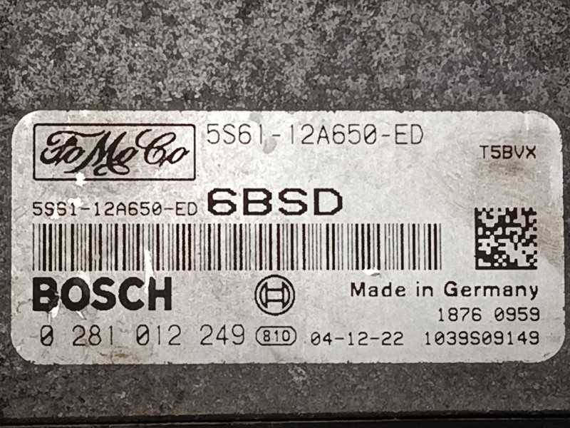 Recambio de centralita motor uce para ford fusion (ju_) 1.6 tdci referencia OEM IAM 5S6112A650ED 0281012249 