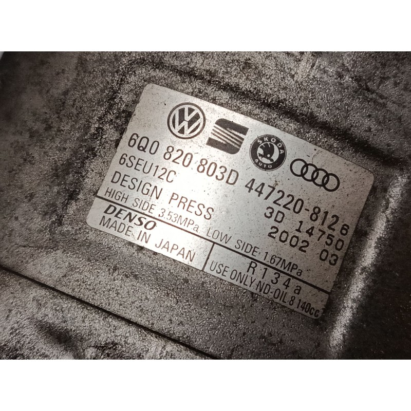 Recambio de compresor a/a para seat ibiza iii (6l1) 1.4 16v referencia OEM IAM 6Q0820803D 447220812 