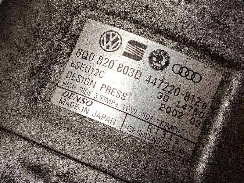Recambio de compresor a/a para seat ibiza iii (6l1) 1.4 16v referencia OEM IAM 6Q0820803D 447220812 