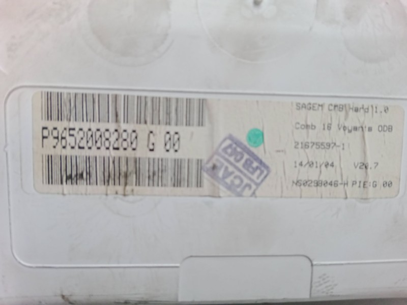 Recambio de cuadro instrumentos para citroën c2 (jm_) 1.1 referencia OEM IAM P9652008280G00  21675597-1