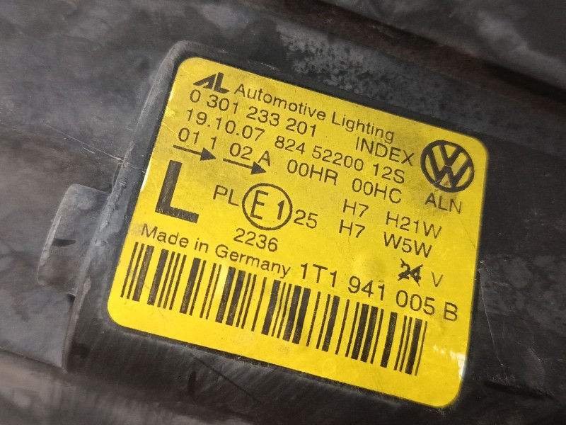 Recambio de faro izquierdo para volkswagen touran (1t1, 1t2) 1.9 tdi referencia OEM IAM 1T1941005B  