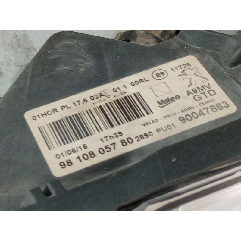 Recambio de faro izquierdo para peugeot 208 i (ca_, cc_) 1.6 hdi / bluehdi 75 referencia OEM IAM 9810805780  