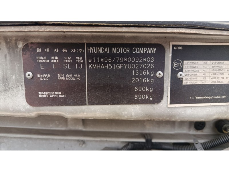 hyundai atos (mx) del año 2000