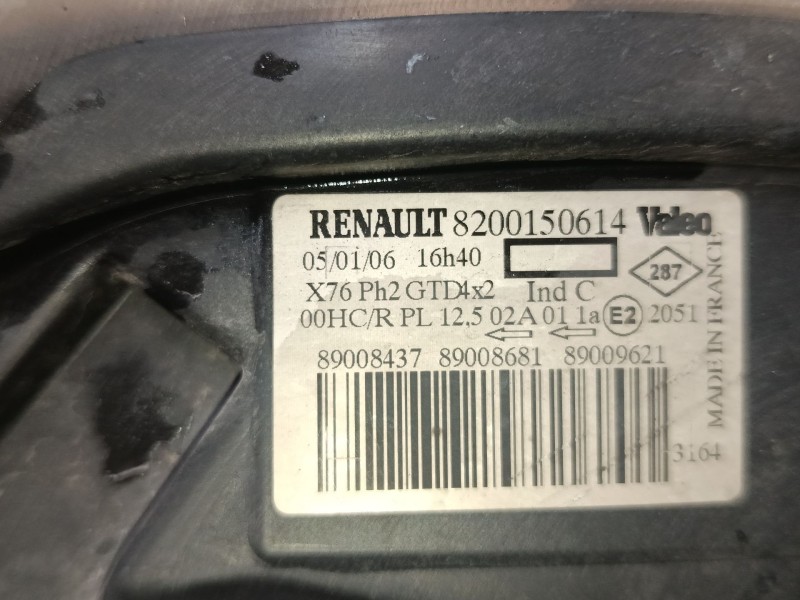 Recambio de faro izquierdo para renault kangoo express (fc0/1_) d 65 1.9 (fc0e, fc02, fc0j, fc0n) referencia OEM IAM 8200150614 