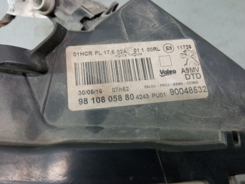 Recambio de faro derecho para peugeot 208 i (ca_, cc_) 1.6 hdi / bluehdi 75 referencia OEM IAM 9810805880  