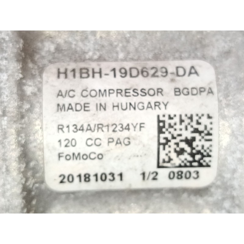 Recambio de compresor a/a para ford fiesta vii (hj, hf) 1.0 ecoboost referencia OEM IAM H1BH19D629DA  