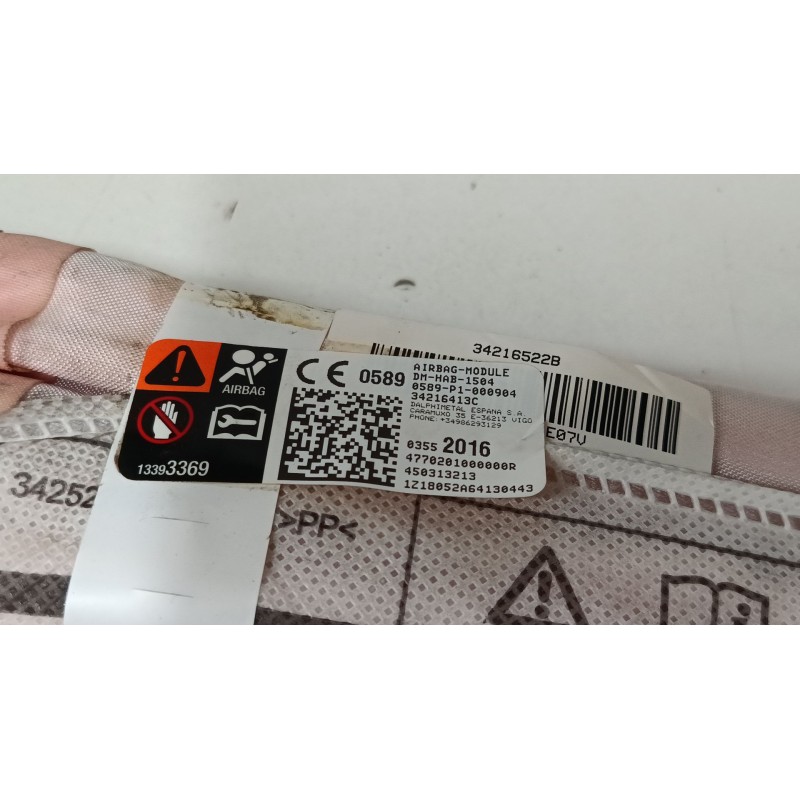 Recambio de airbag cortina delantero derecho para opel crossland x / crossland (p17, p2qo) 1.2 (75) referencia OEM IAM 34216413C