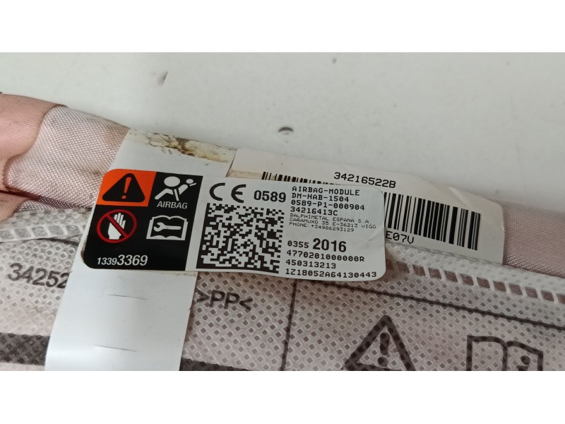 Recambio de airbag cortina delantero derecho para opel crossland x / crossland (p17, p2qo) 1.2 (75) referencia OEM IAM 34216413C