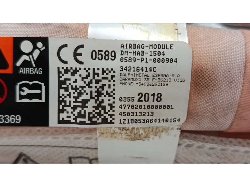 Recambio de airbag cortina delantero izquierdo para opel crossland x / crossland (p17, p2qo) 1.2 (75) referencia OEM IAM 3421641