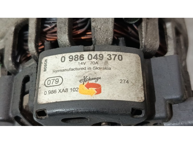 Recambio de alternador para peugeot 206 hatchback (2a/c) 1.6 16v referencia OEM IAM 0986049370  